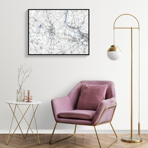 Carte personnalisée unique - Téléchargeable, Poster ou Toile - Pour célébrer vos lieux spéciaux