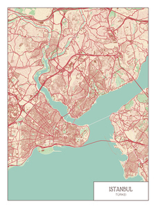 Affiche Design Istanbul TECH Style - Carte Urbaine Colorée