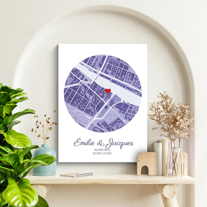 Carte de Lieu de Mariage Personnalisée - Poster Unique pour Jeunes Mariés
