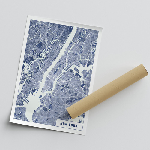 Carte de New York TECH - Poster moderne et minimaliste pour amateurs et résidents